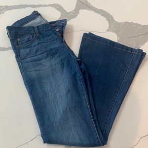 Fashionnova high waisted flare jeggings with button fly. Long length.